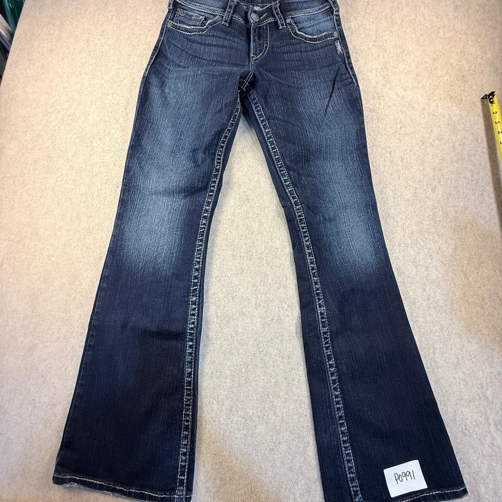 Silver Jeans Suki Mid Rise Curvy Fit Bootcut Dark Wash Denim W28 L32 P0991